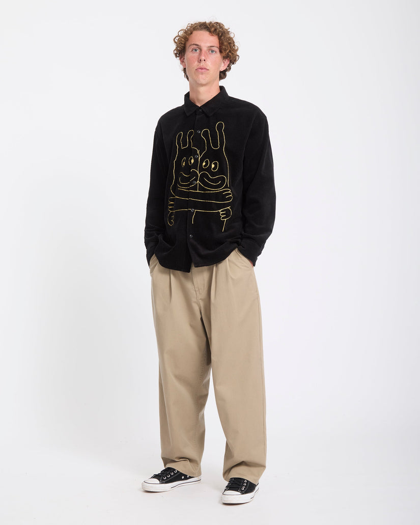 Ozzy Corduroy Shirt - Black