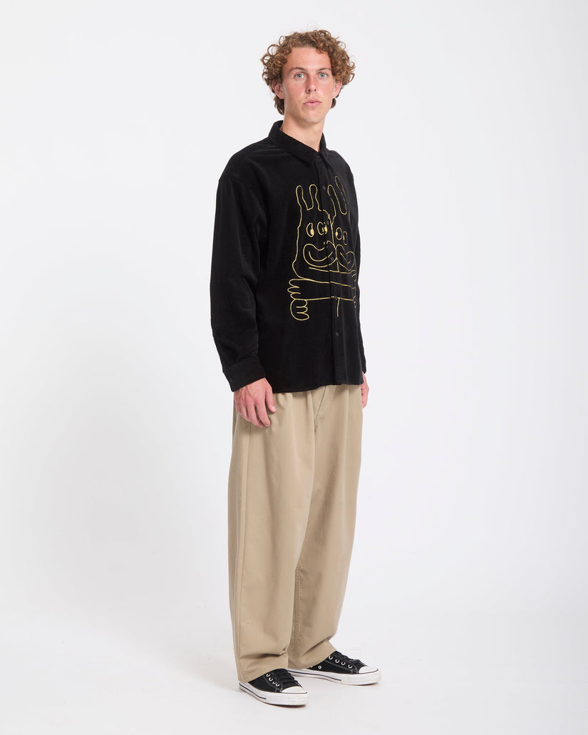 Ozzy Corduroy Shirt - Black