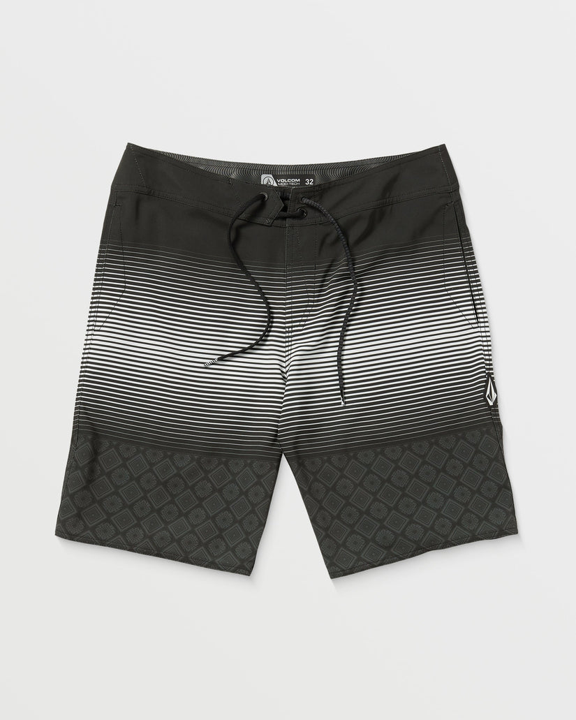 Lido Stripe Mod 20" Boardshort - BLACK