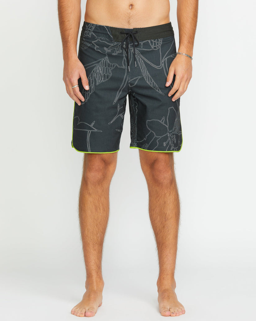 Mister Fib Scallop Stoney 19" Boardshort - STEALTH