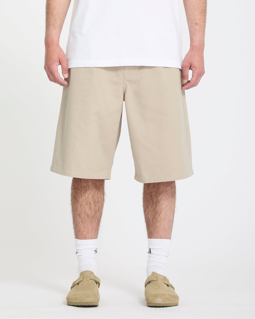 Chillow Pleat 24" Elasticated Waist Chino Short - Light Khaki