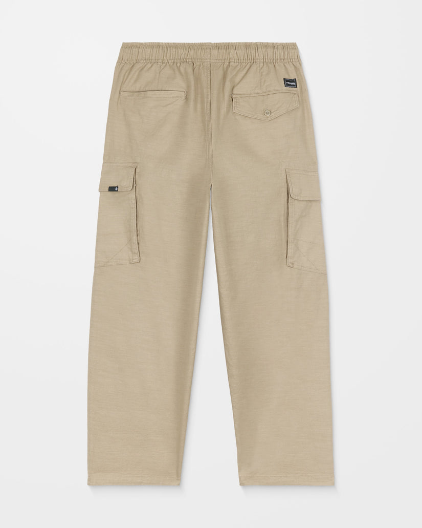 Billow Tapered Elasticated Waist Cargo Trousers - Khaki