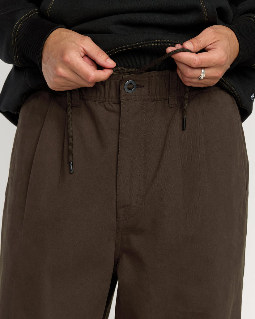 Chillow Pleat Elasticated Waist Trousers - Cacao
