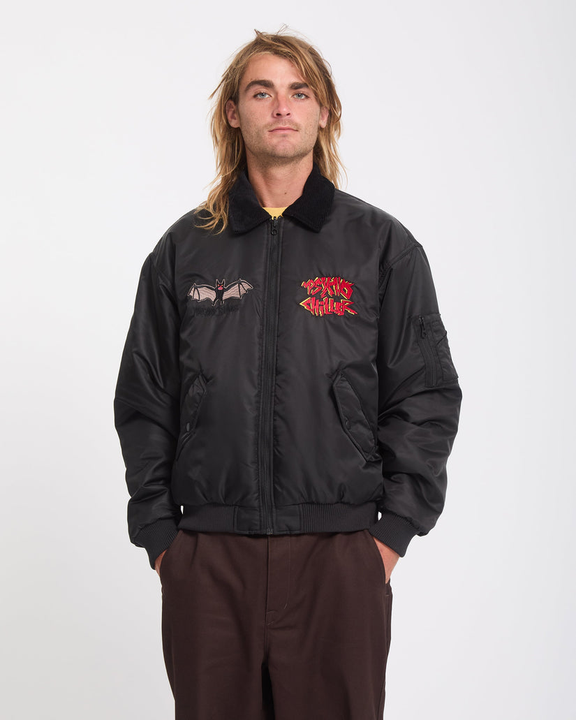 Ozzy Reversible Bomber Jacket - Black