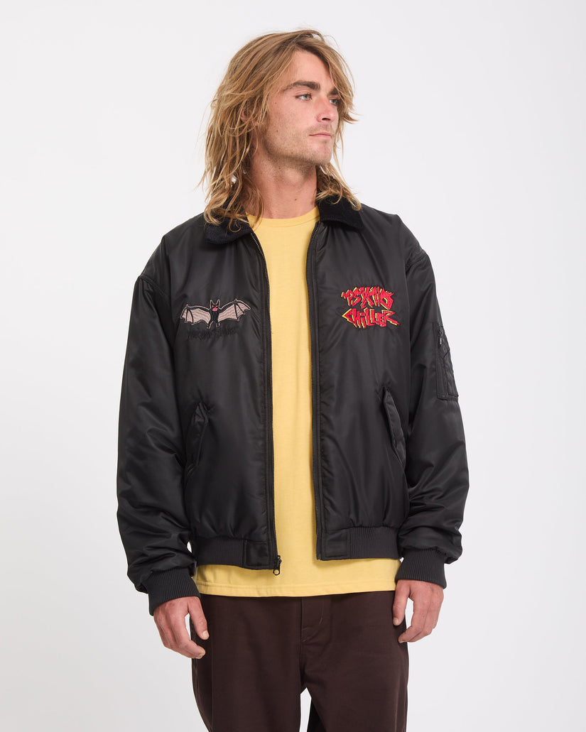 Ozzy Reversible Bomber Jacket - Black
