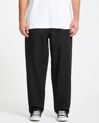 Freazy Loose Elasticated Waist Jeans - Black Wash