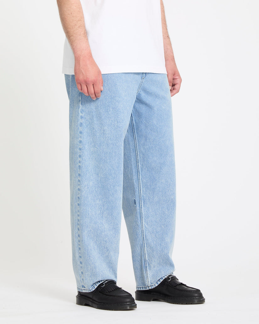 Freazy Loose Elasticated Waist Jeans - Pale Aqua