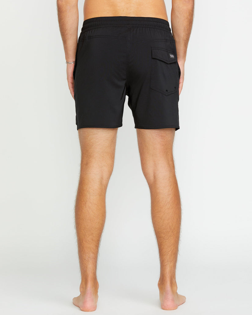 Lido Solid Trunk 16" Boardshort - BLACK