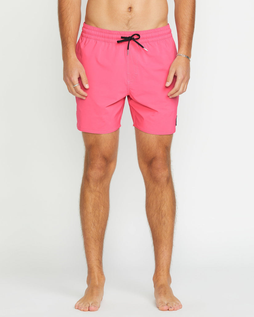 Lido Solid Trunk 16" Boardshort - NEON PINK
