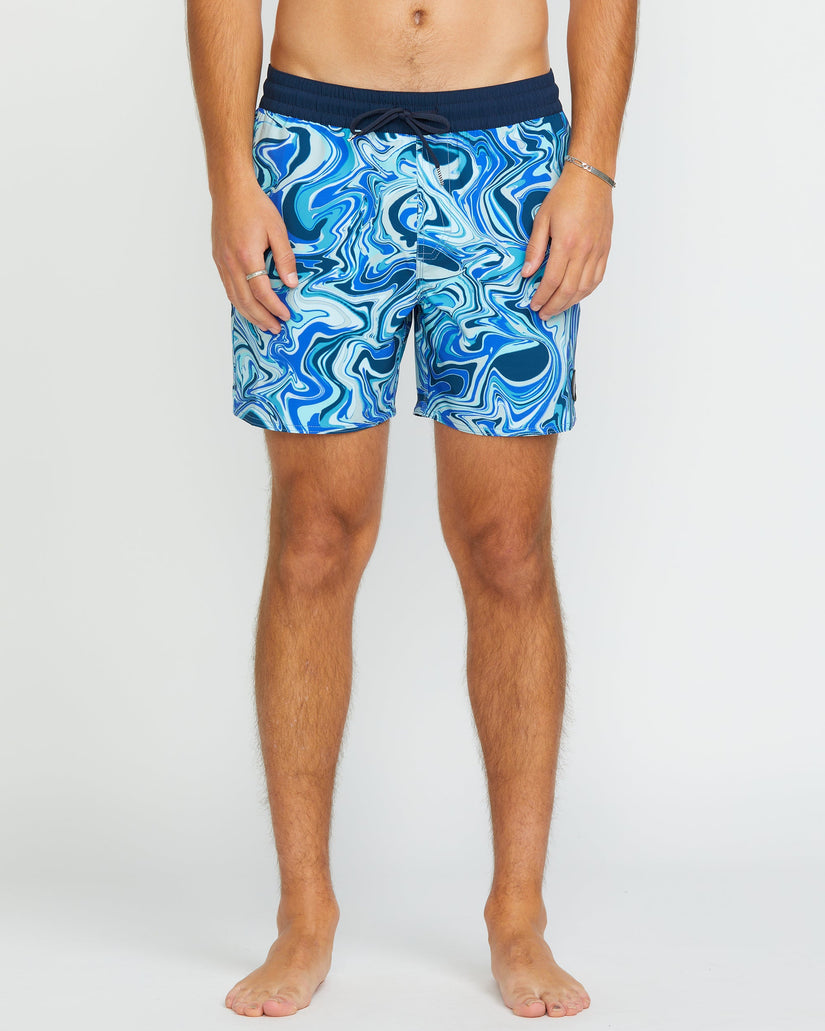 Lido Print Trunk 16" Boardshort - NAVY