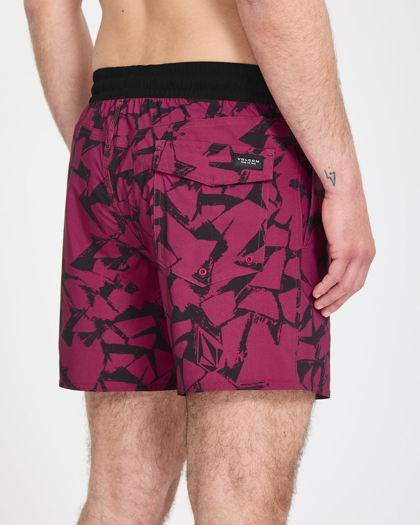 Lido Print Trunk 16" Boardshort - Sangria