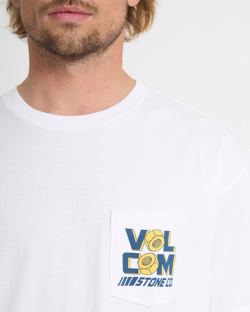 Parted Out Pocket T-Shirt - White