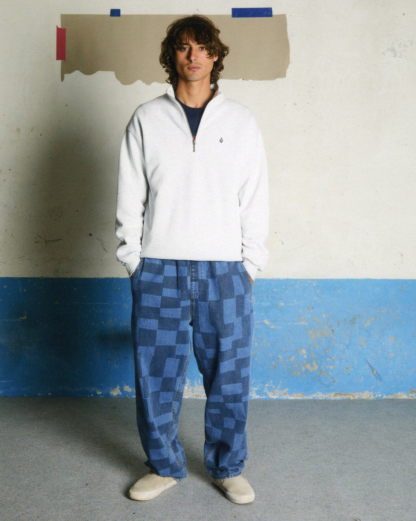 Single Stone Quarter Zip Sweatshirt - Bone Heather