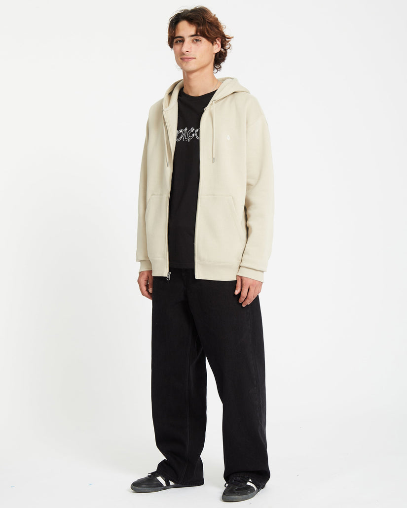Single Stone Full Zip Hoodie - LIGHT KHAKI