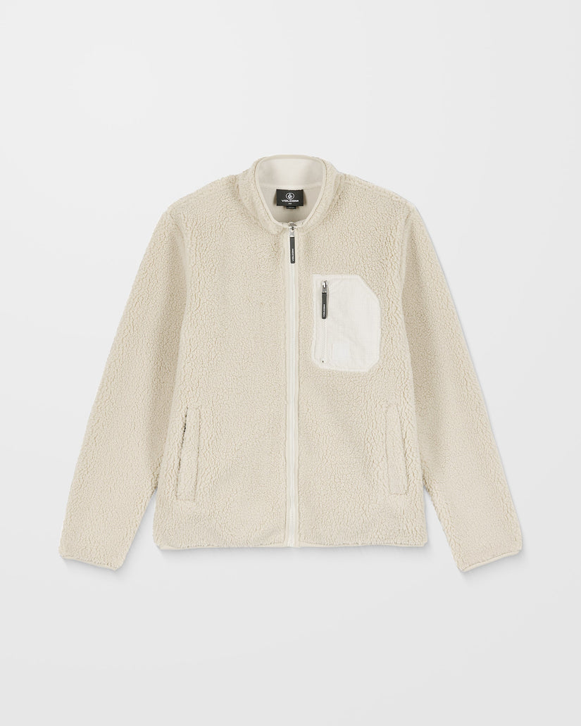 Muzzer Fuzzar Zip Sherpa Sweatshirt - Stone