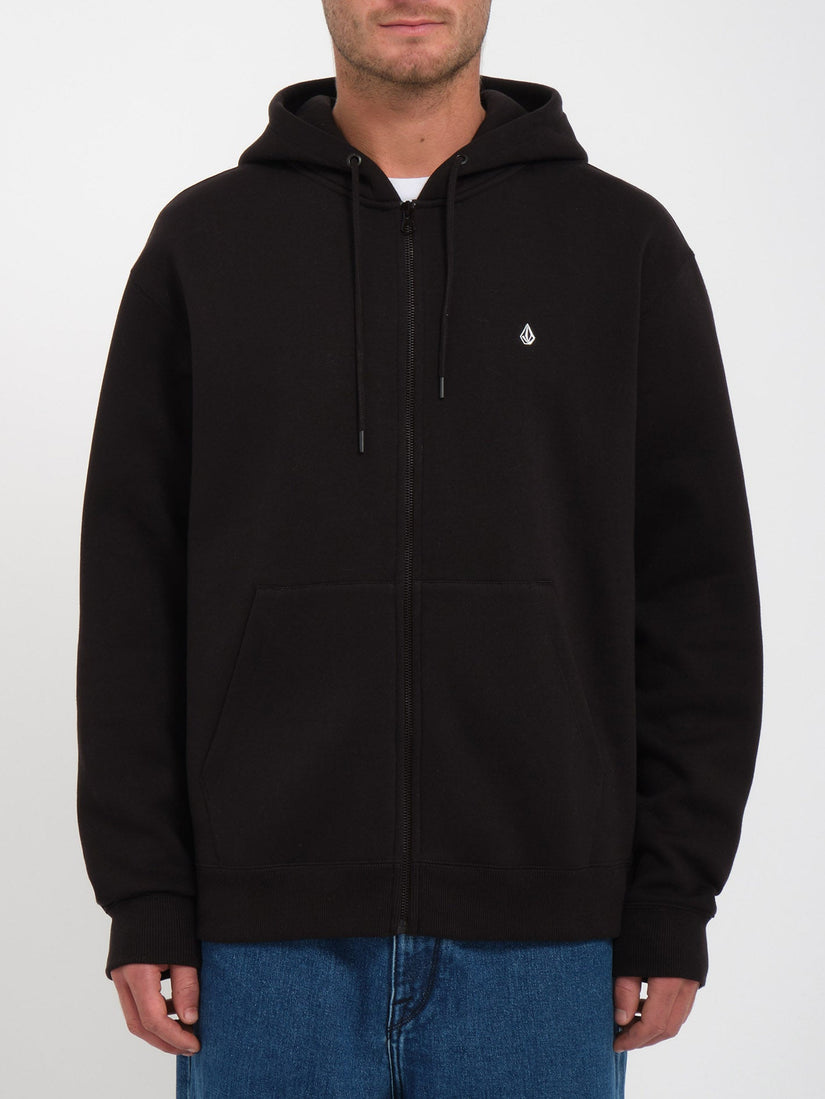 Single Stone Zip Hoodie - Black