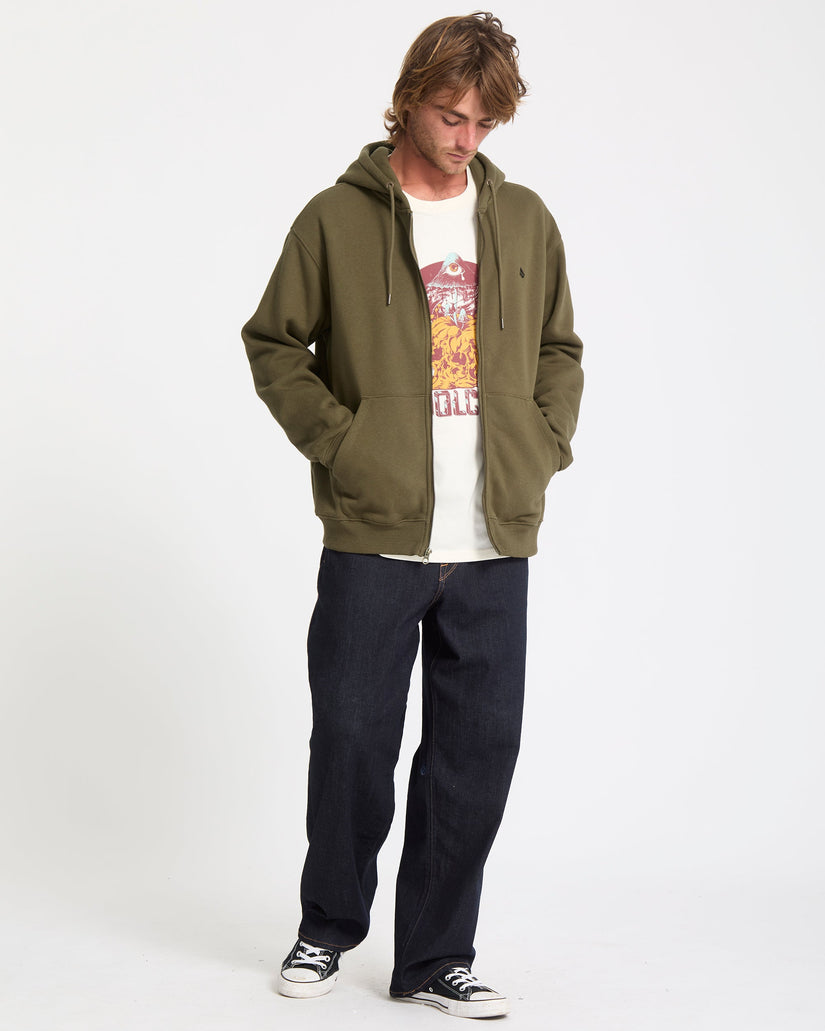 Single Stone Zip Hoodie - Sage Leaf