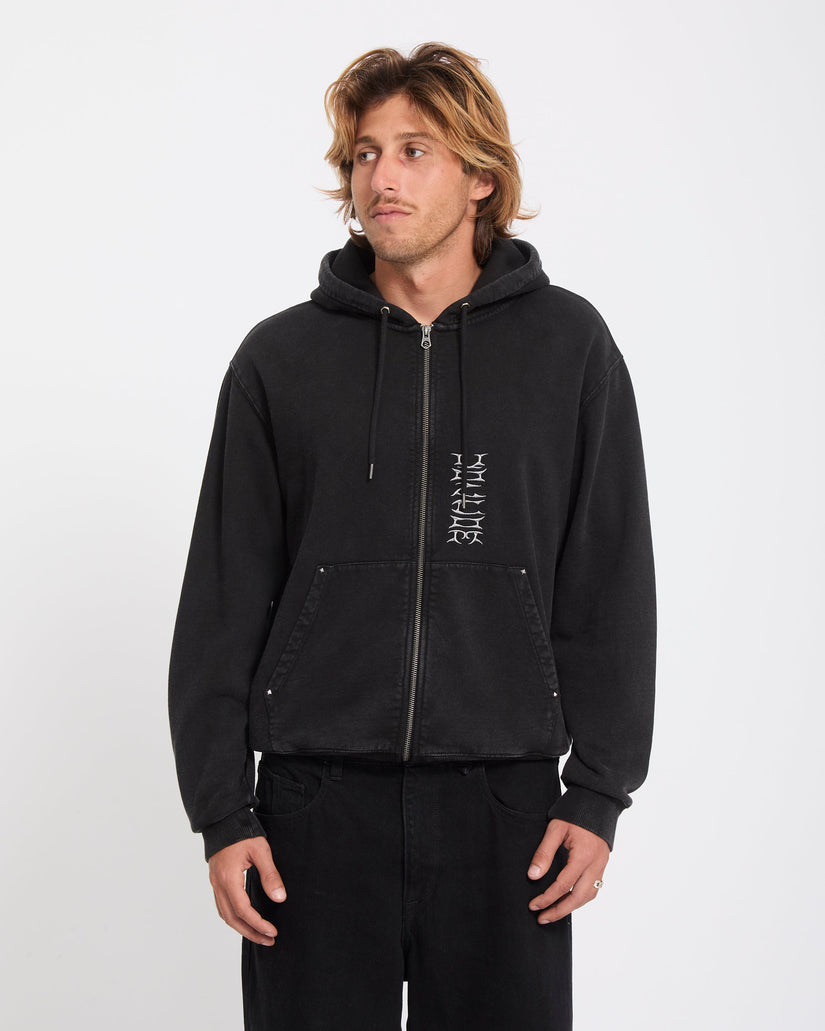 Studder Zip Hoodie - Black