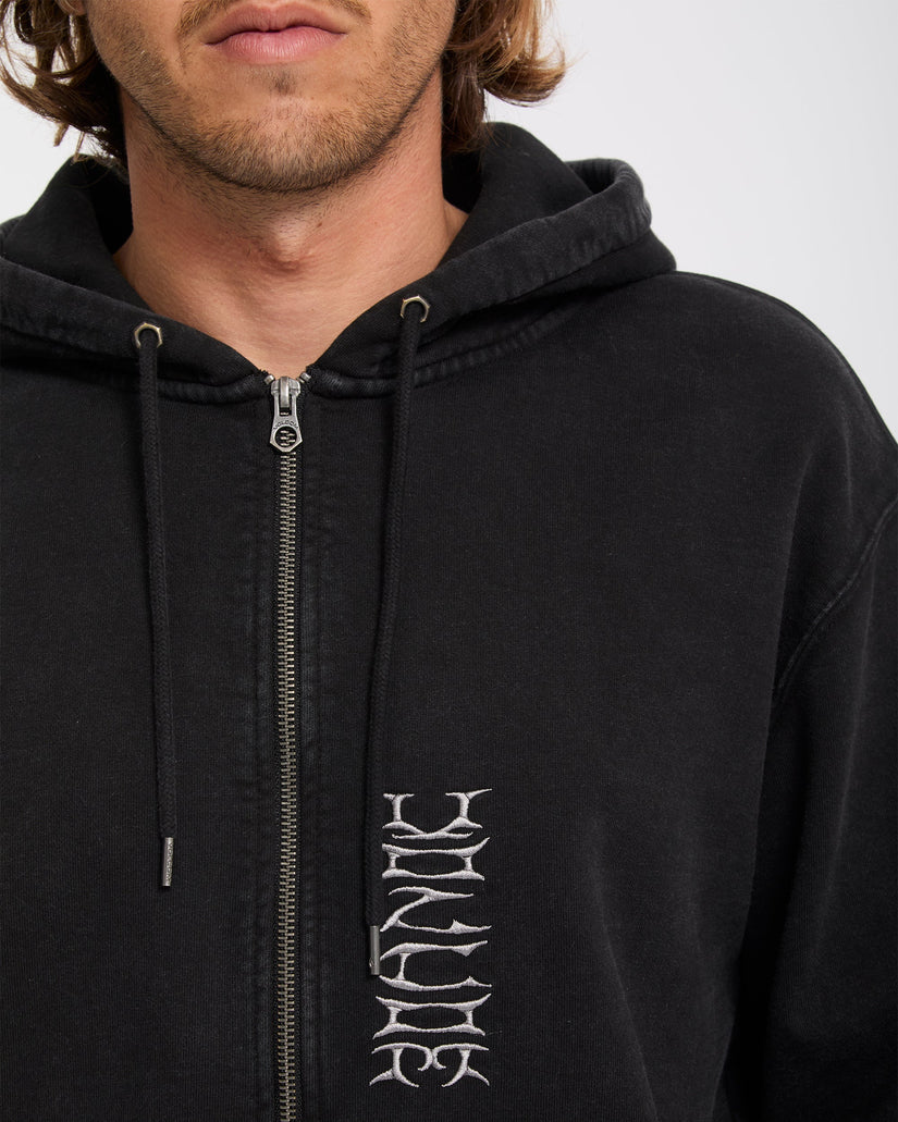 Studder Zip Hoodie - Black