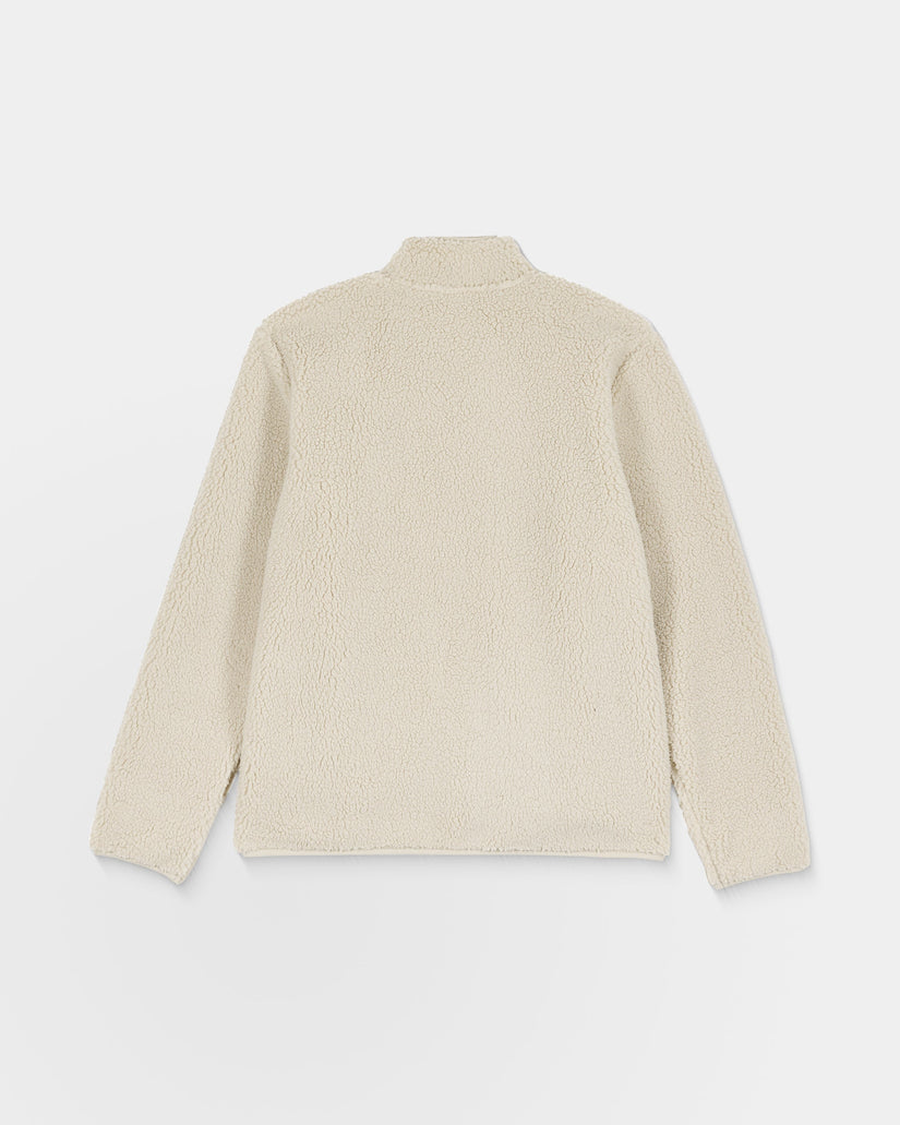 Muzzer Fuzzar Zip Sherpa Sweatshirt - Stone