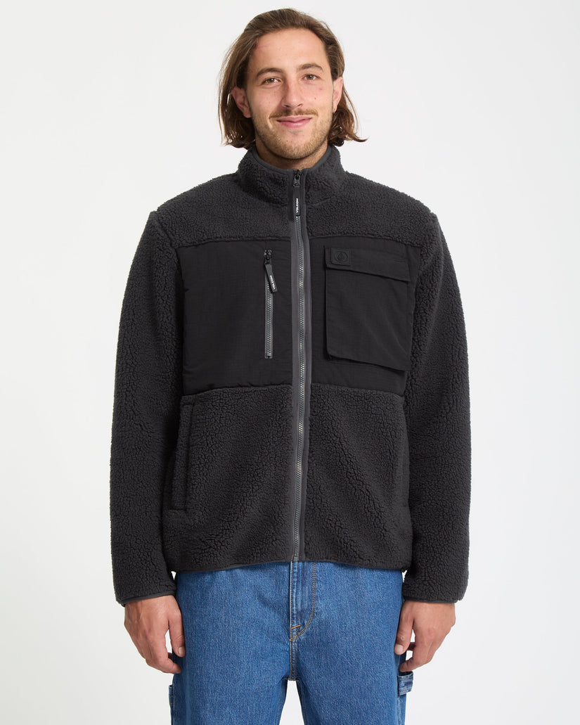 Storm Stone Zip Sherpa Jacket - Asphalt Black