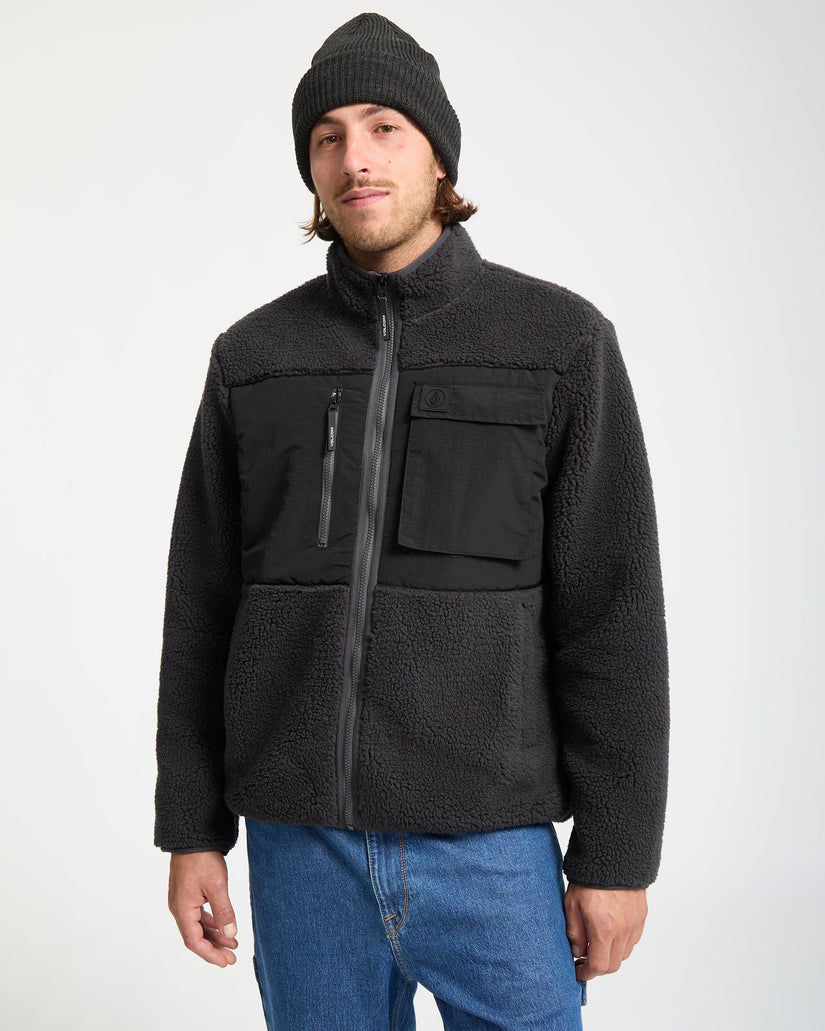 Storm Stone Zip Sherpa Jacket - Asphalt Black