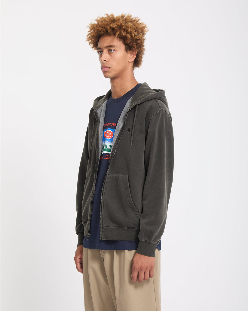 Single Stone Zip Sweatshirt - Rinsed Black