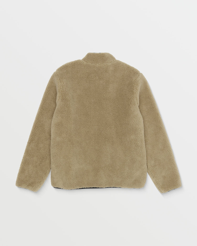 Storm Stone Zip Sherpa Sweatshirt - Dark Khaki
