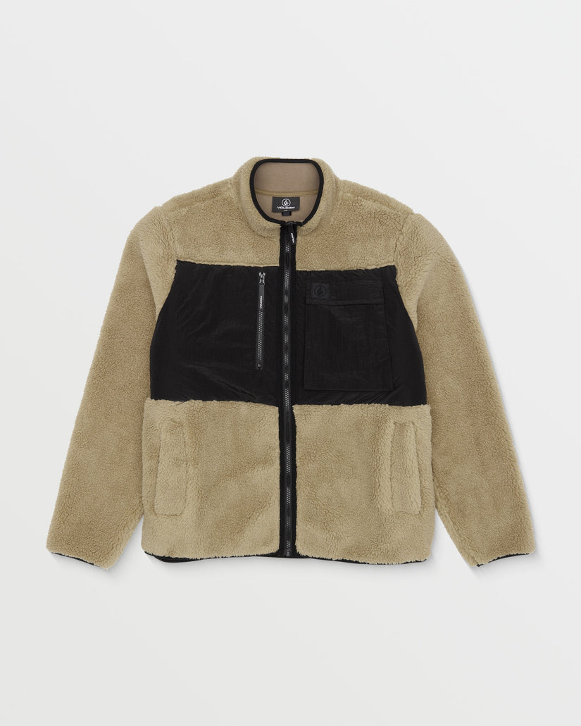 Storm Stone Zip Sherpa Sweatshirt - Dark Khaki