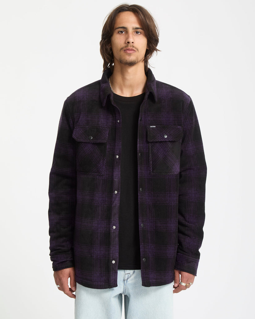 Bowered Fleece Over-Shirt - Dark Purple