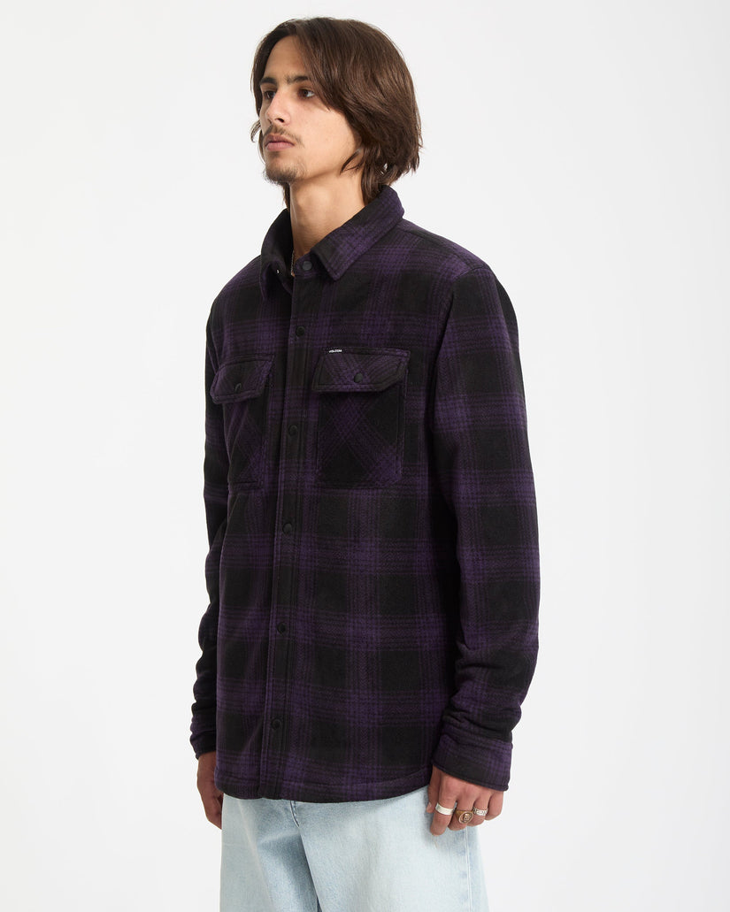 Bowered Fleece Over-Shirt - Dark Purple