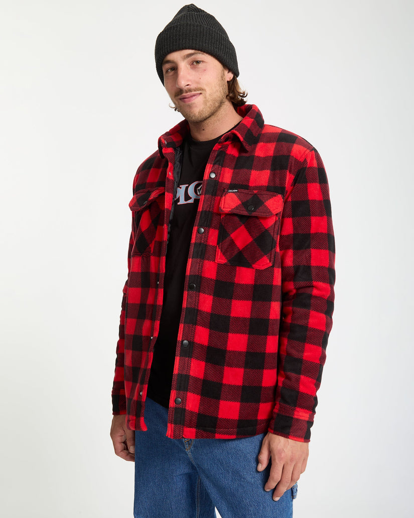 Bowered Fleece Over-Shirt - Lifeguard Red