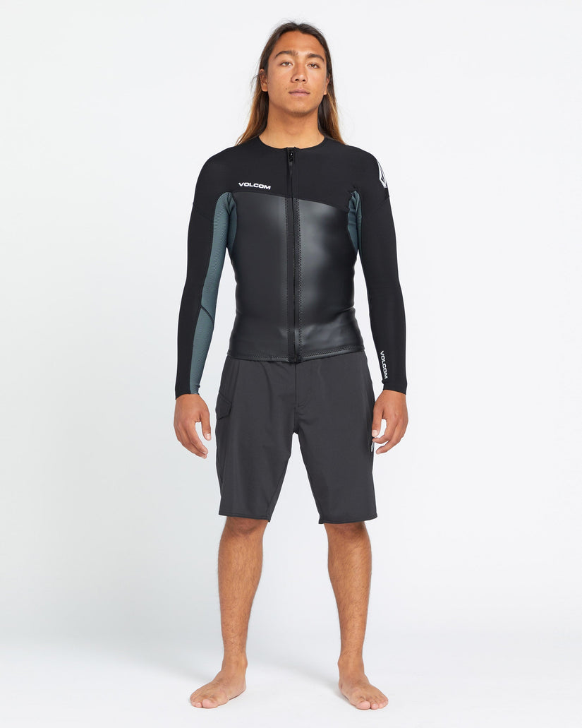 1.5Mm Front Zip Neoprene Jacket - BLACK