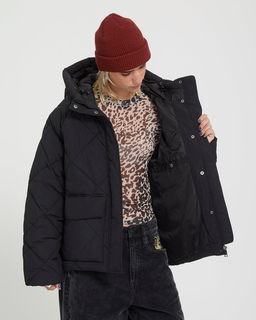 Out Of Boxy Puff Jacket - Black