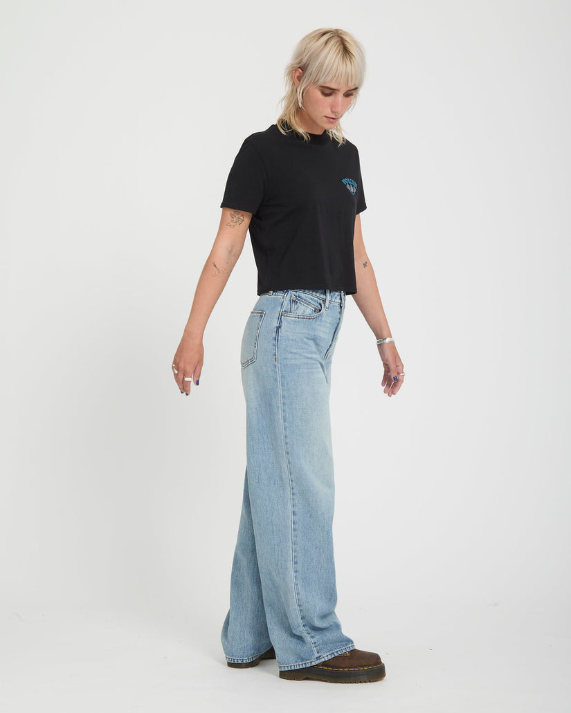 Stoned Hirise Jeans - Dusty Blue Wash