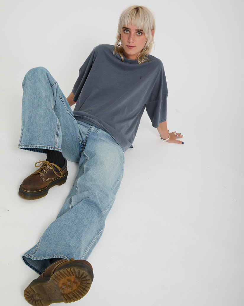 Stoned Hirise Jeans - Dusty Blue Wash