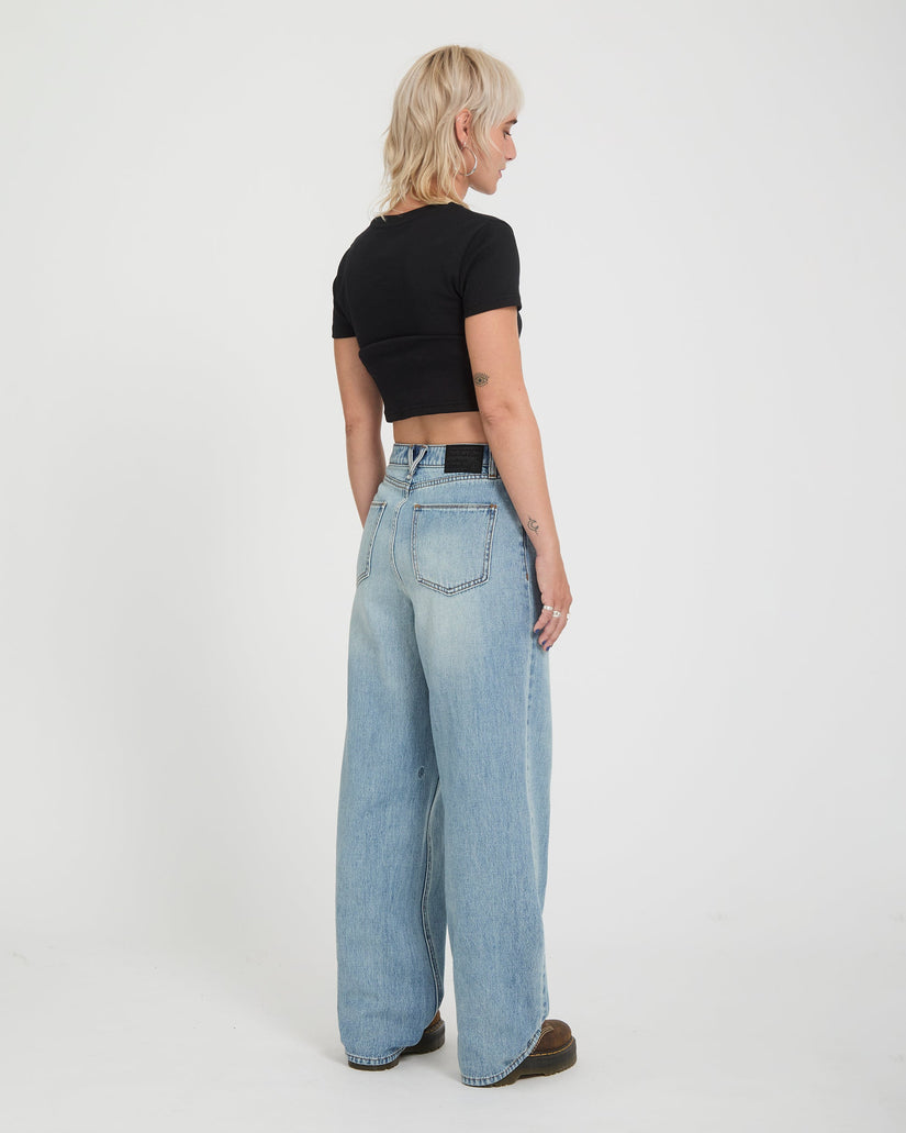 Stoned Hirise Jeans - Dusty Blue Wash