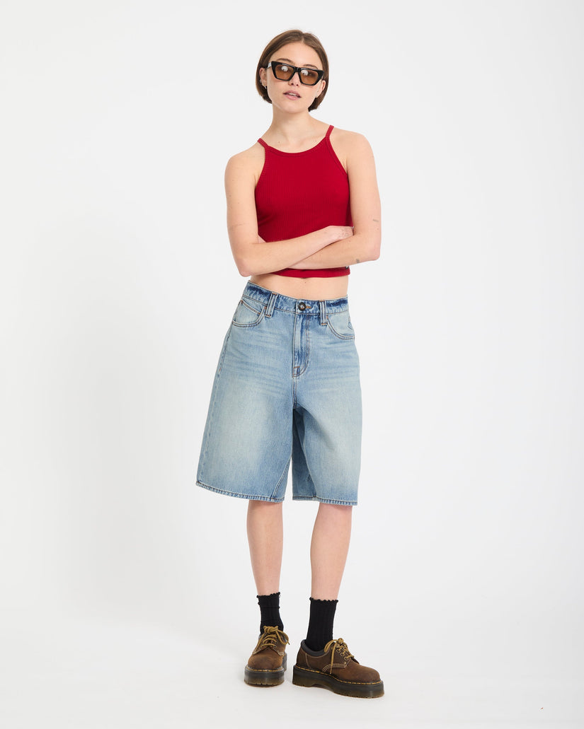 Beeggy Denim Short - Dusty Blue Wash
