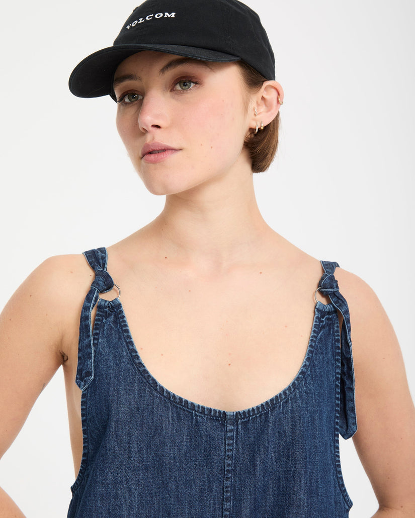 Lived In Short Romper - Deja Blue