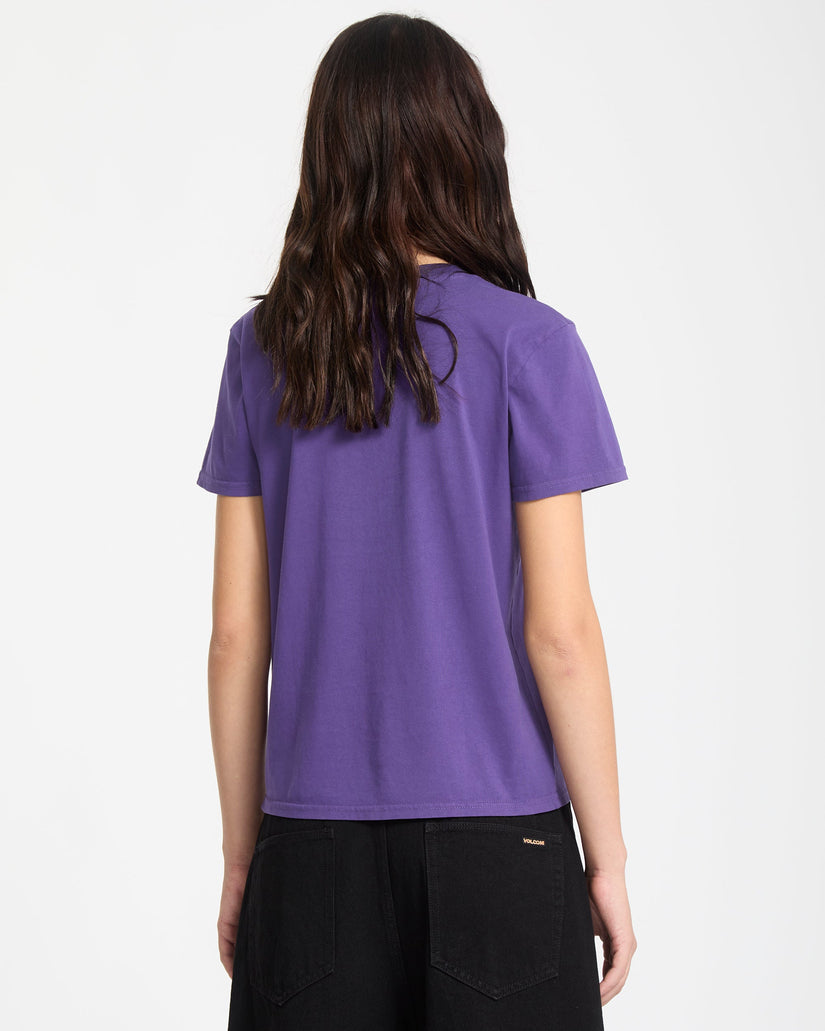 Solid Stone Emb T-Shirt - Acai