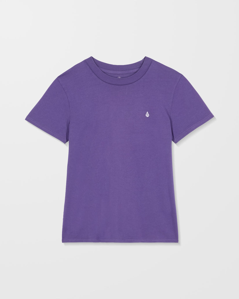 Solid Stone Emb T-Shirt - Acai