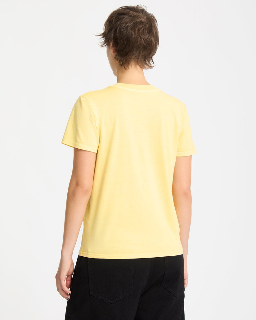 Solid Stone Emb T-Shirt - Dawn Yellow