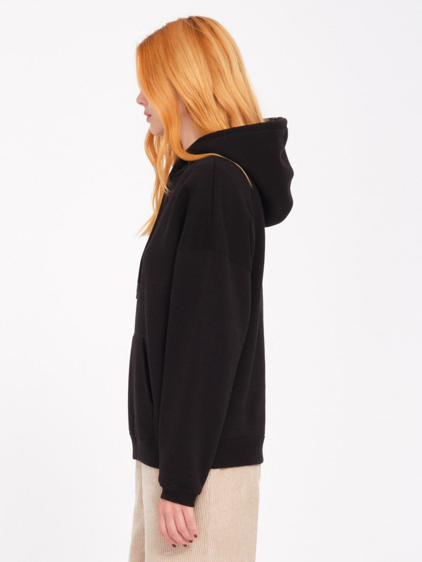 Stone Heart Up Hoodie - Black
