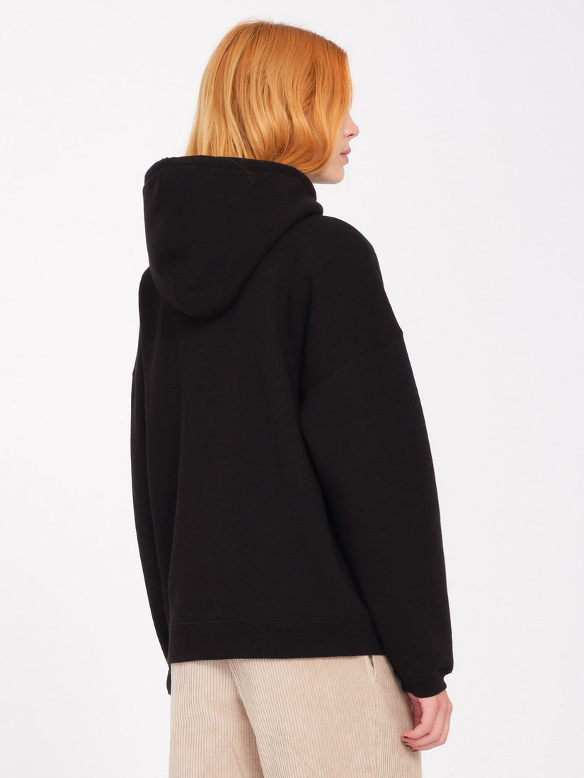 Stone Heart Up Hoodie - Black