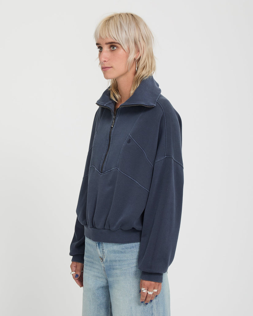 Reetrocity Quarter Zip Sweatshirt - Storm Blue