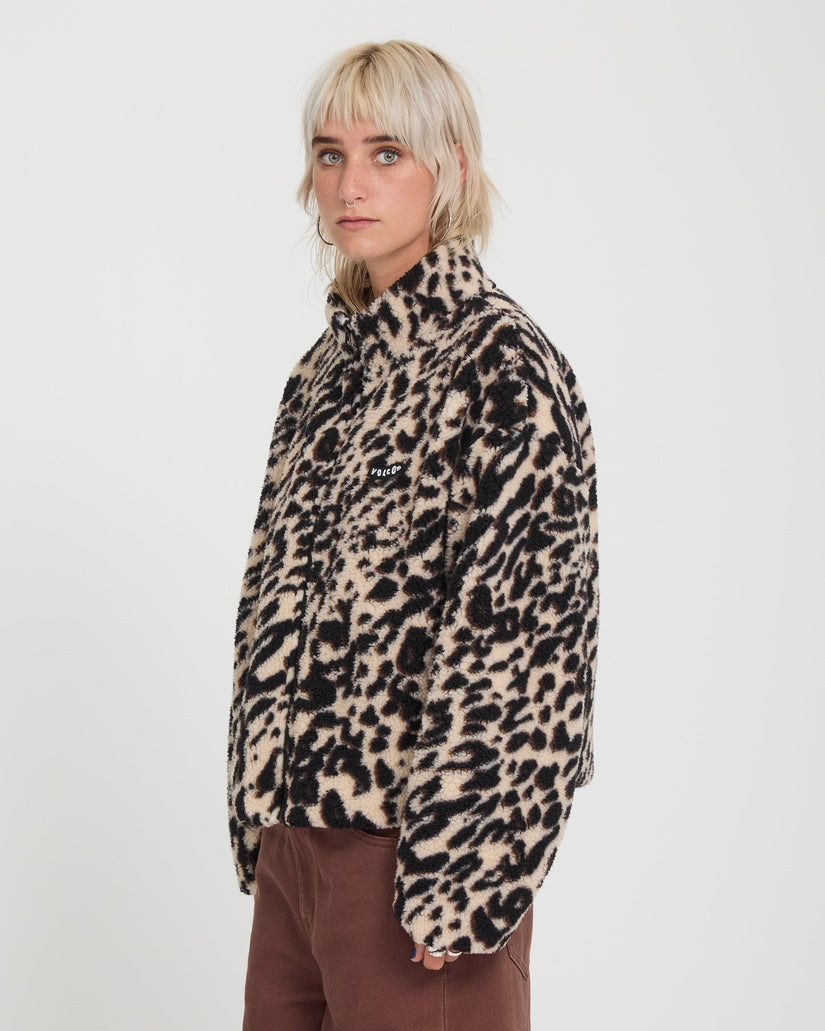 Wylding Out Sherpa Jacket - Animal Print