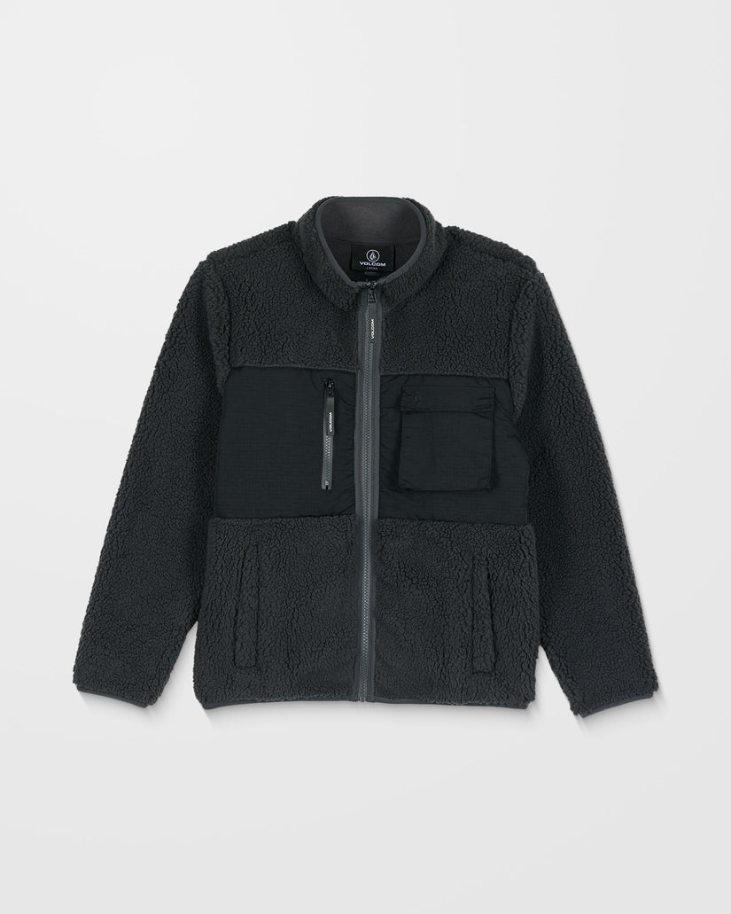Storm Stone Zip Up Sherpa Sweatshirt - Asphalt Black - (KIDS)