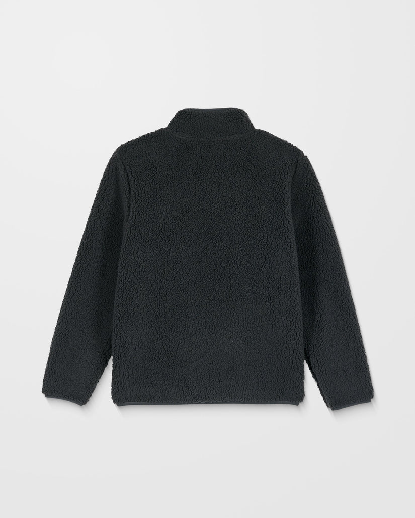 Storm Stone Zip Up Sherpa Sweatshirt - Asphalt Black - (KIDS)