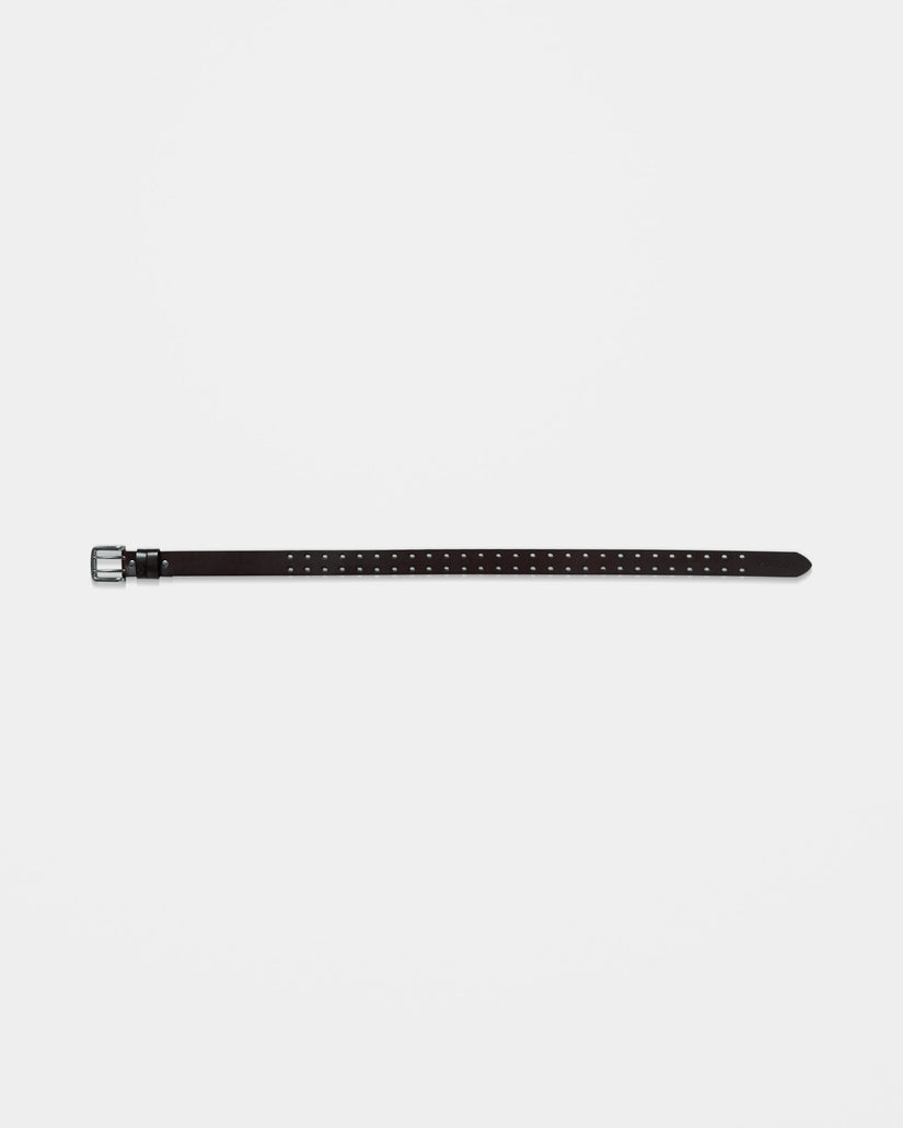 Two Spike Leather Belt - Brown