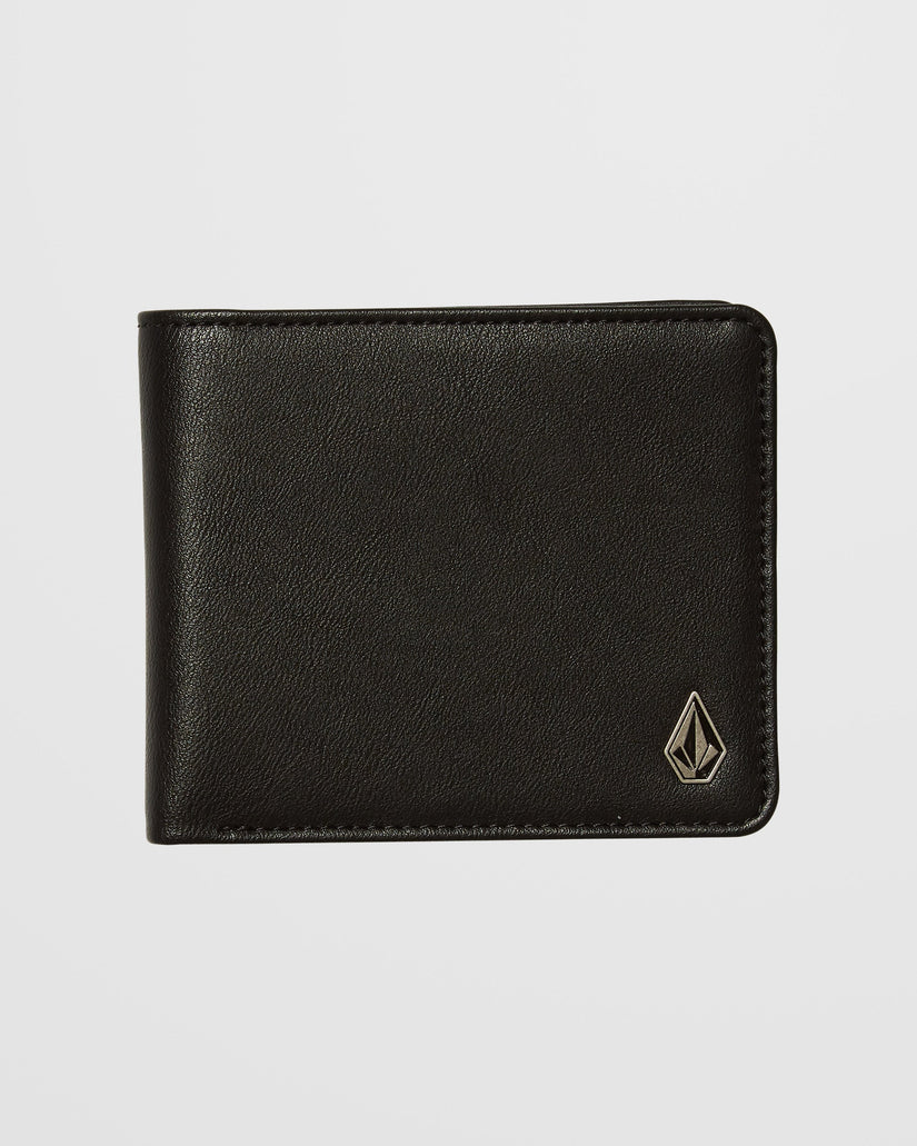 Slim Stone Large Wallet - Black